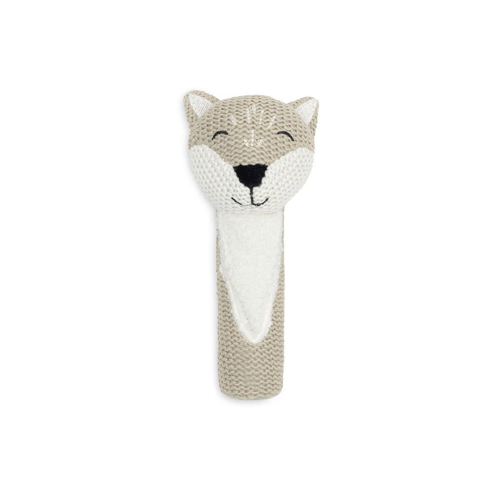 Jollein’s fox rammelaar is het perfecte eerste speelgoed. Eenvoudig vast te pakken met kleine kinderhandjes, lief gezichtje, zachte stof en een vrolijk belletje. Ook in fox en giraffe te koop. VanZus