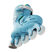 De perfecte kinderskeelers: de Twista skates blauw van het merk Yvolution. Verstelbaar met een druk op de knop. Ook aan te passen naar 2 wielen naast elkaar voor meer balans. VanZus