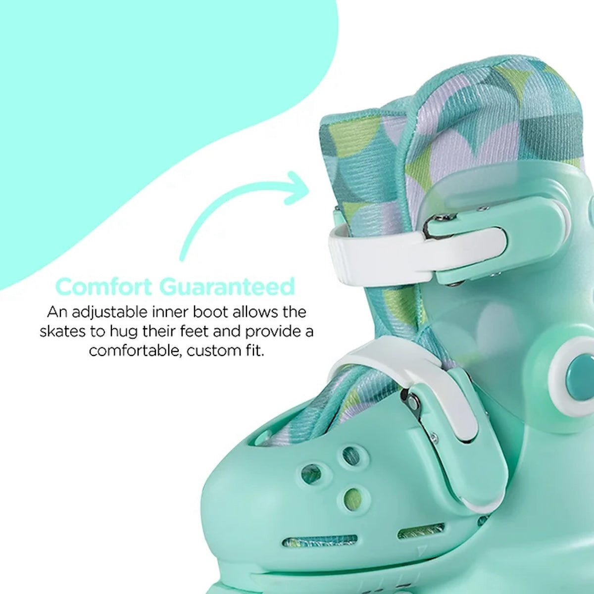 De perfecte kinderskeelers: de Twista skates groen van het merk Yvolution. Verstelbaar met een druk op de knop. Ook aan te passen naar 2 wielen naast elkaar voor meer balans. VanZus