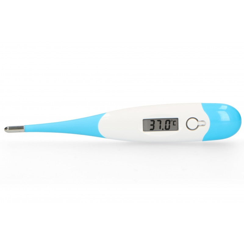 Meet de temperatuur van jouw mini met de Alecto digitale thermometer in de kleur blauw. Meting binnen 10 seconden, met koortsalarm, geheugen van de laatste meting, flexibele tip en waterbestendig. VanZus