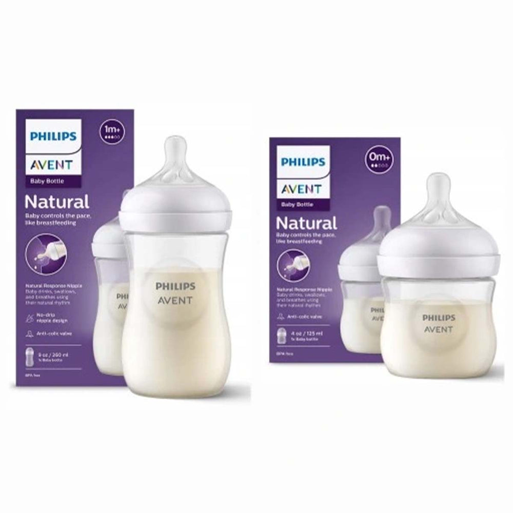 Het Philips Avent duopack babyflessen natural response 125 ml en 260 ml met natural response speen ondersteunt het natuurlijke zuigritme van je baby. Inhoud: 125 ml + 260 ml. Speen 0+/1+ maand (uitvloei 1 en 2 druppels). VanZus.