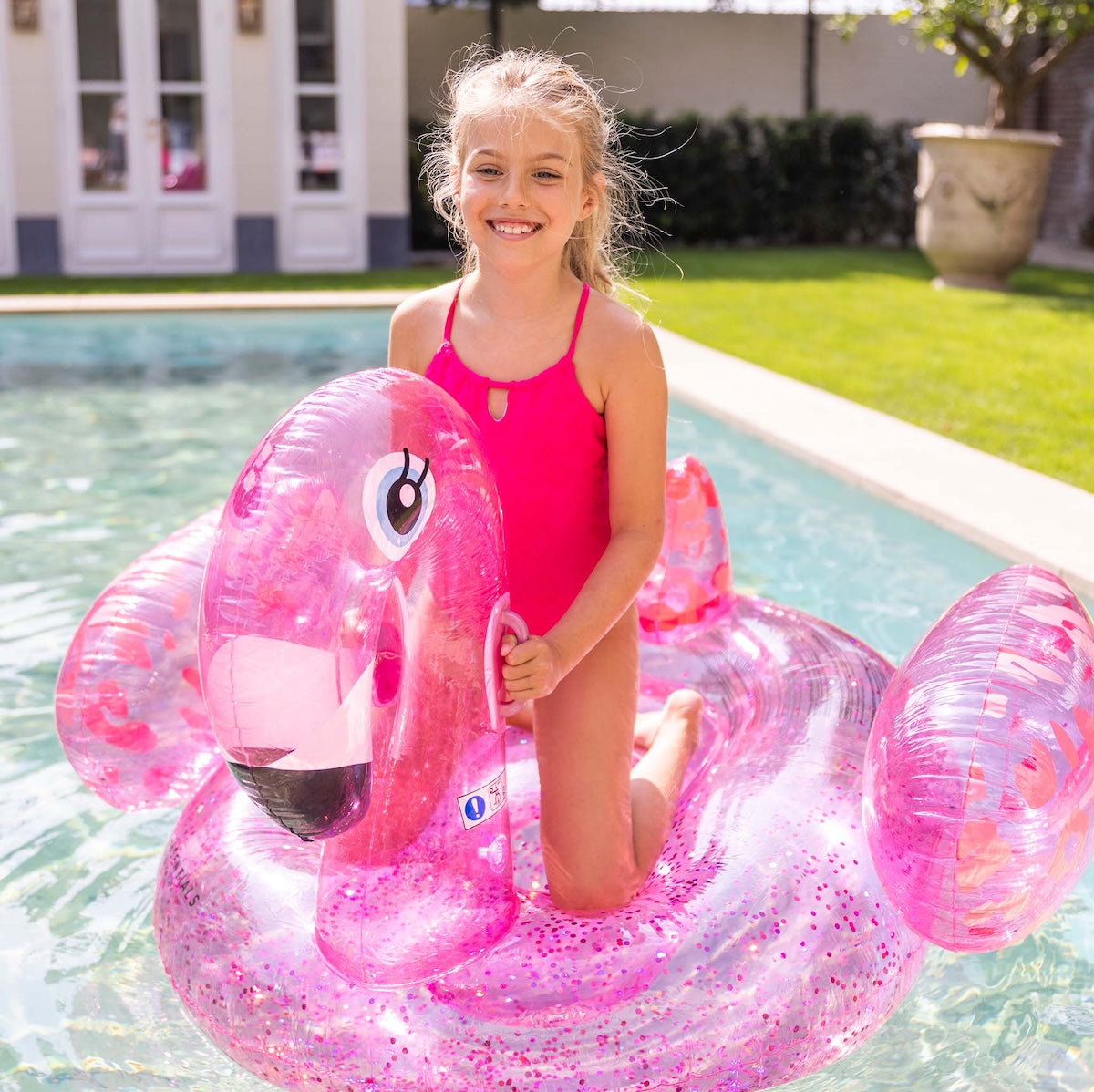Swim Essentials luchtbed flamingo neon panter