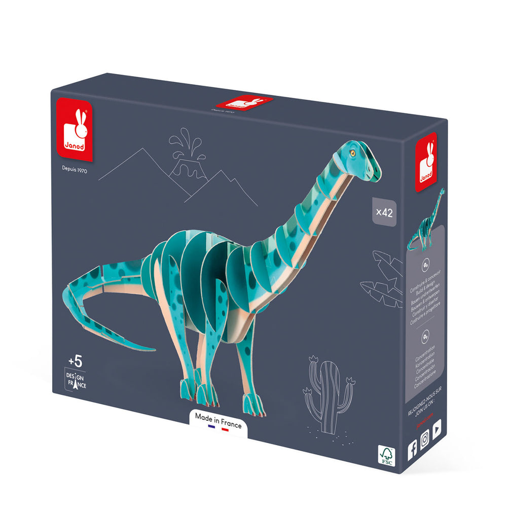 Is jouw kindje gek op dinosaurussen? Dan is deze supermooie 3D-puzzel diplodocus van het merk Janod een must have! De puzzel is gemaakt van karton en plantaardige inkt en ziet er supercool uit! Bouw je lievelingsdino op met deze leuke puzzelset. VanZus