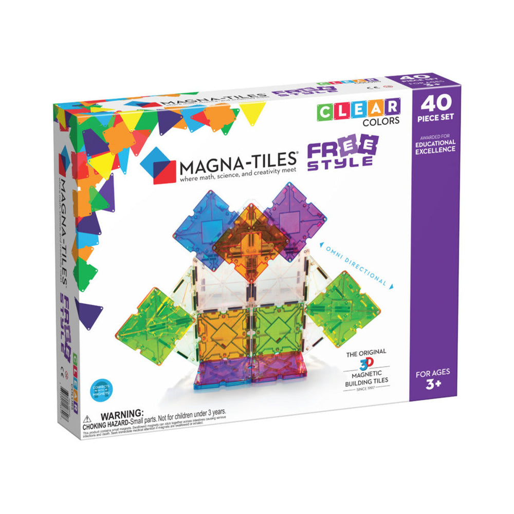 Met de Magna-Tiles FreeStyle 40 stuks set kan jouw kindje zijn fantasie en creativiteit helemaal kwijt. Het bijzondere aan deze set zijn de magnetische bouwstenen met speciale X-vormen. VanZus.
