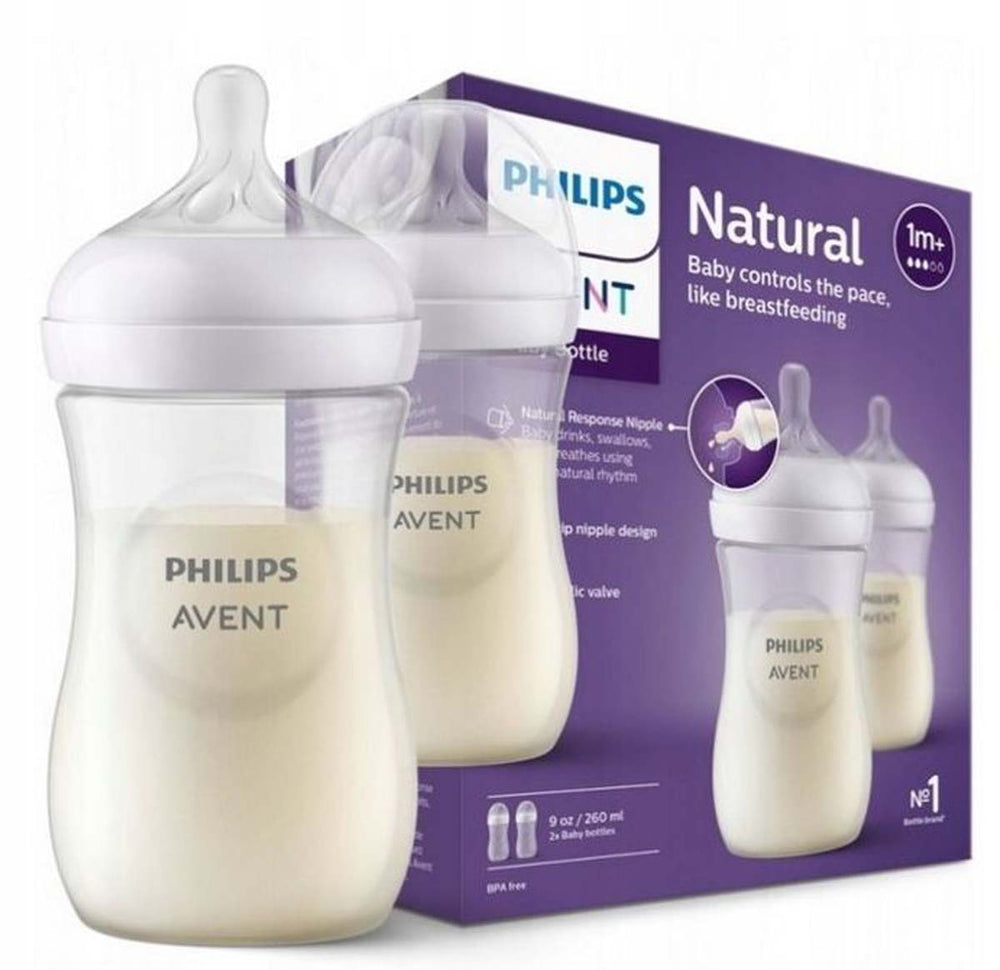 De Philips Avent babyfles natural response 260 ml 2 stuks met natural response speen ondersteunen het natuurlijke zuigritme van je baby. Inhoud: 2x 260 ml. Vanaf 1+ maand. Speen voor 1+ maand (uitvloei 2 druppels). VanZus.