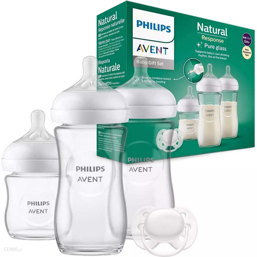 De Philips Avent babyflessen glas natural response set 3 stuks ondersteunen het natuurlijke zuigritme van je baby. 3 Glazen flessen: 2x 260 ml en 1x 125ml Vanaf 0+ maand. Speen voor 0+ maand (uitvloei 2 druppels). VanZus.