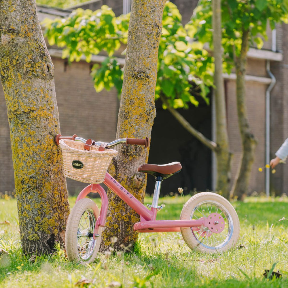 Op avontuur met de steel loopfiets in de kleur vintage pink van Trybike. De metalen tweewieler is geschikt vanaf 2 jaar en leert kinderen lopen en fietsen. Groeit mee met je kind. In diverse kleuren. VanZus