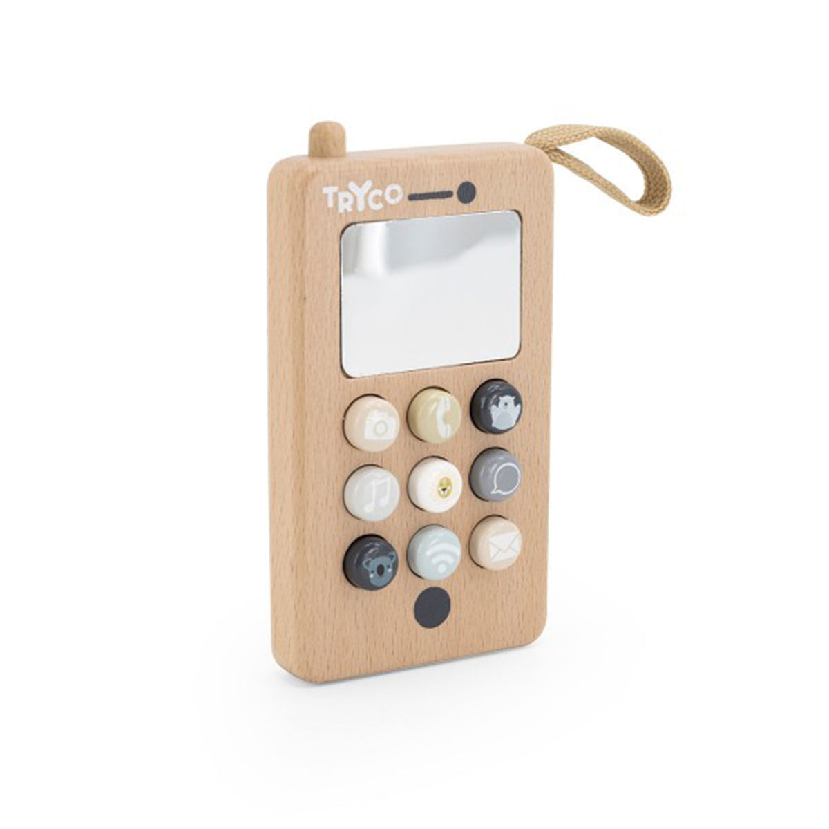 Wooden cell phone store toy