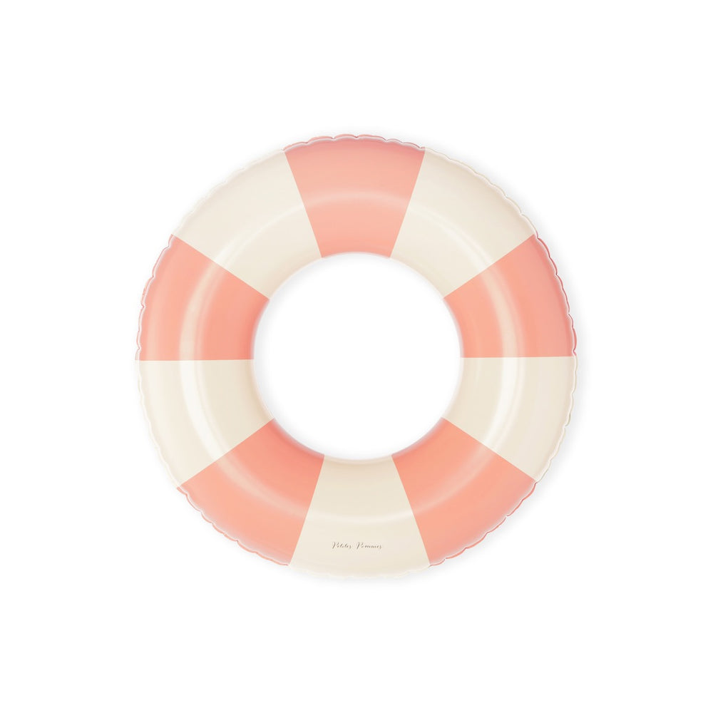 De Petites Pommes Olivia zwemband in de kleur Peach daisy (roze) is een opblaasbare zwemband met een diameter van 45cm. Deze zwemband heeft een leuk en kleurrijk ontwerp in een streep design. VanZus
