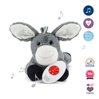 Wil jij jouw baby helpen om in slaap te vallen en te blijven? Dan biedt de ZAZU hartslagknuffel Don the donkey heartbeat de oplossing met deze schattige hartslag- en muziekknuffel in de vorm van een ezel. VanZus.