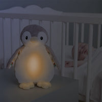 Wil je jouw baby helpen om in slaap te vallen en te blijven? Dan biedt de ZAZU Baby sleep susher Phoebe de oplossing met deze schattige hartslag-, muziek- en lichtknuffel in de vorm van een schattige grijze pinguïn. VanZus.