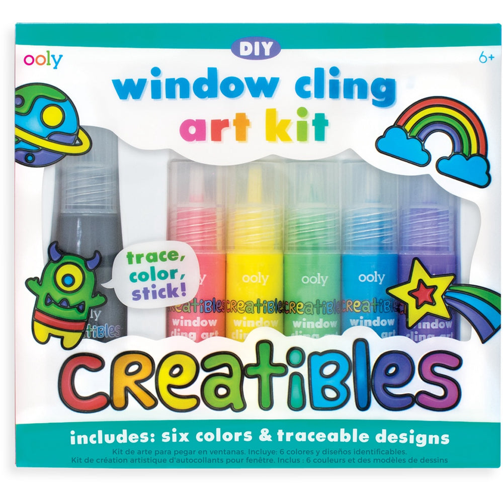 Is jouw kindje gek op kleuren en tekenen? Dan mag de Creatibles DIY Window Cling Art Kit van het Amerikaanse merk Ooly niet ontbreken. 6 verschillende kleuren raamverf, 14 traceerbare designs en een lijmstift. VanZus