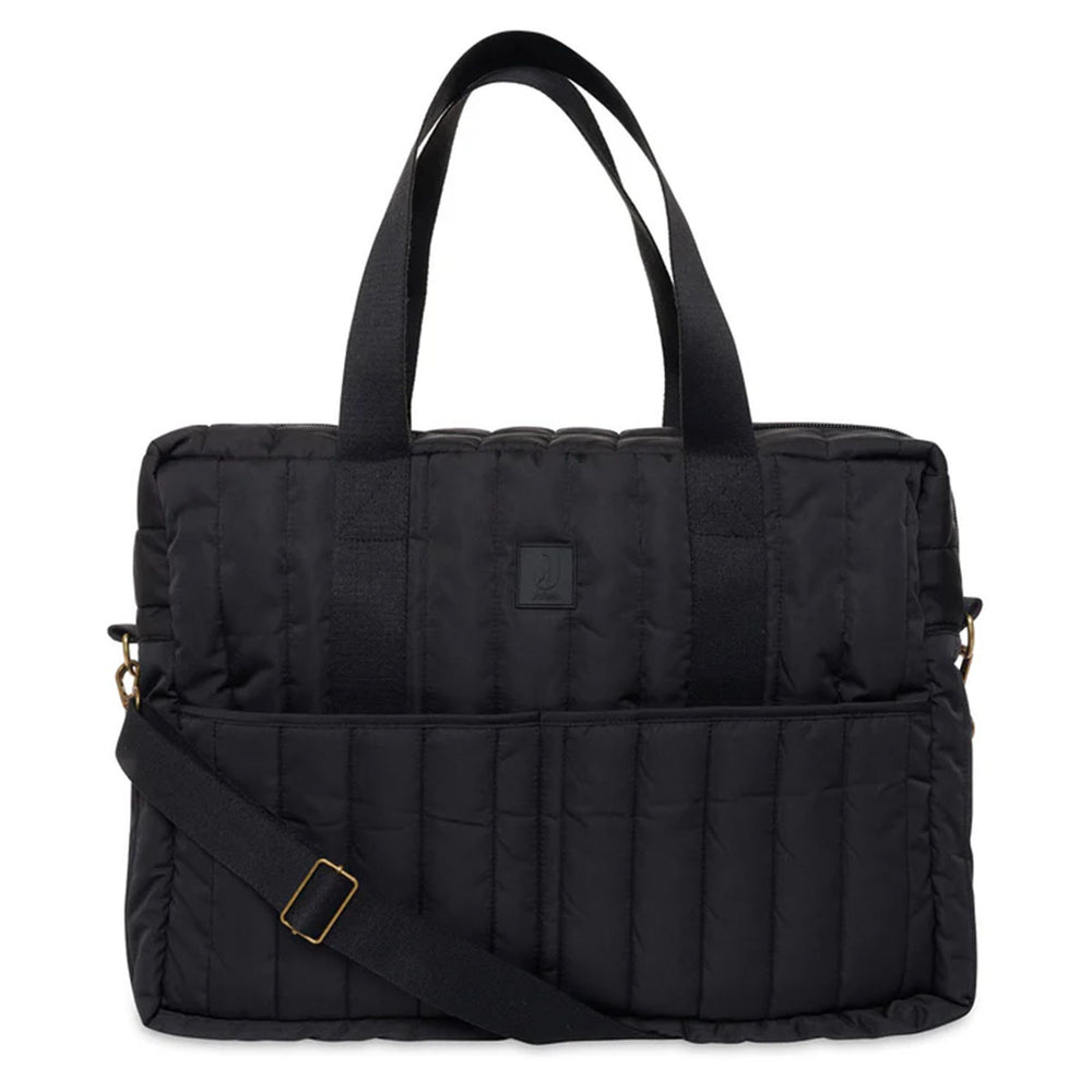 Op zoek naar een stijlvolle luiertas? Deze puffed moos black mom-bag is perfect als je op pad gaat met je kindje. Handige afsluitbare luiertas met vakjes, stippenprint, hengsels en cross-body riem. VanZus