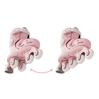 De perfecte kinderskeelers: de Twista skates roze van het merk Yvolution. Verstelbaar met een druk op de knop. Ook aan te passen naar 2 wielen naast elkaar voor meer balans. VanZus