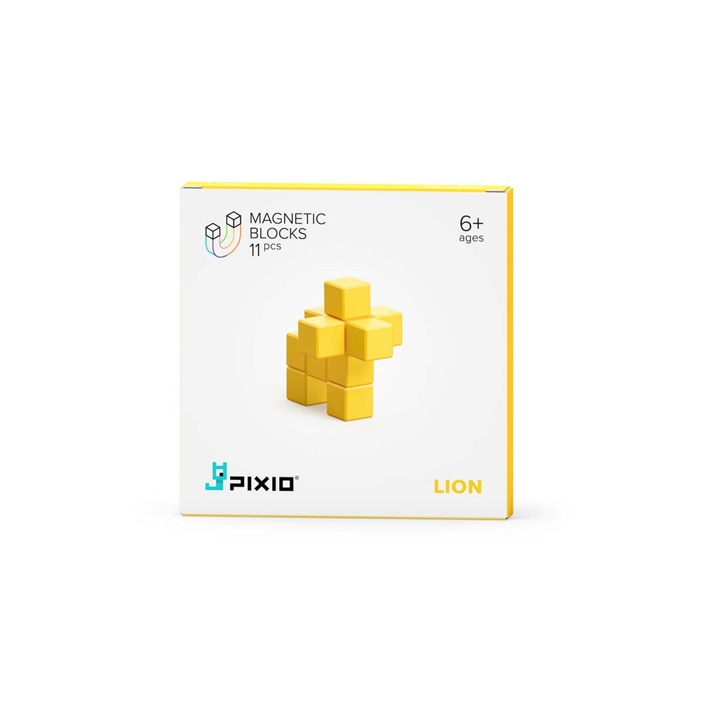 Met de PIXIO Lion Yellow set kun je je creativiteit helemaal kwijt. Met deze magnetische blokken maak je de leukste 3D pixel kunstwerken. Met deze set maak je een geel leeuwtje. VanZus.
