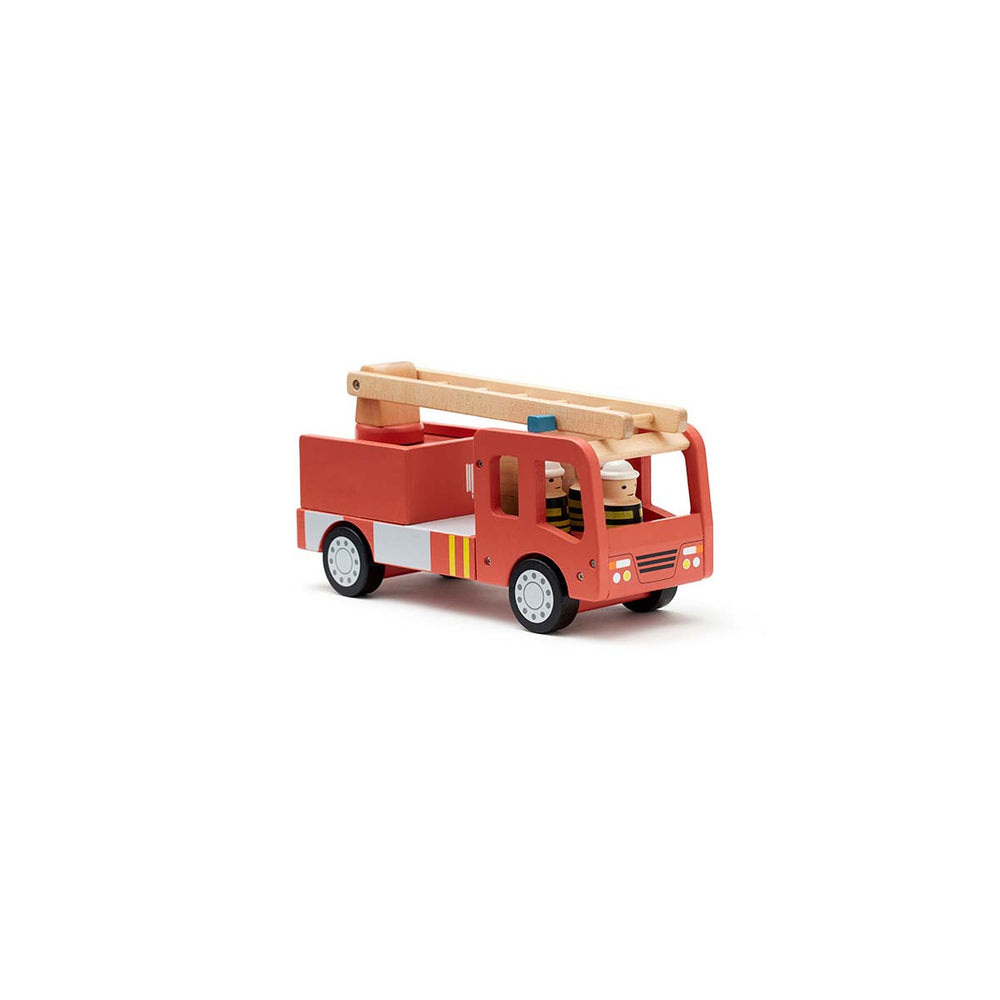 Brand! Gelukkig, daar komt Kid’s Concept brandweerwagen AIDEN al aangeracet. Deze mooie houten brandweerauto heeft een echte ladder en natuurlijk een aantal brandweerlieden. VanZus.