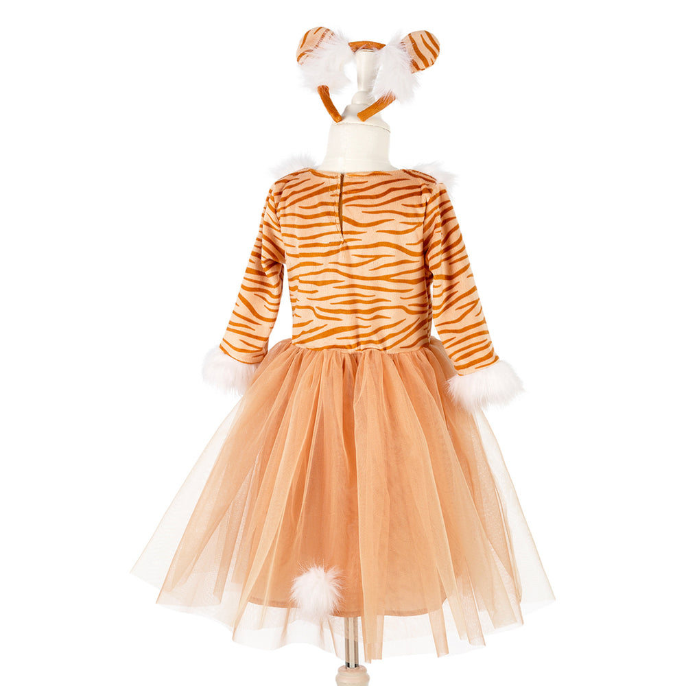 Tover jouw mini om tot tijger Thara met de verkleedkleding van het merk Souza! Een prachtige verkleedjurk in zachte stof, tule jurk en bijpassende diadeem met oortjes. VanZus