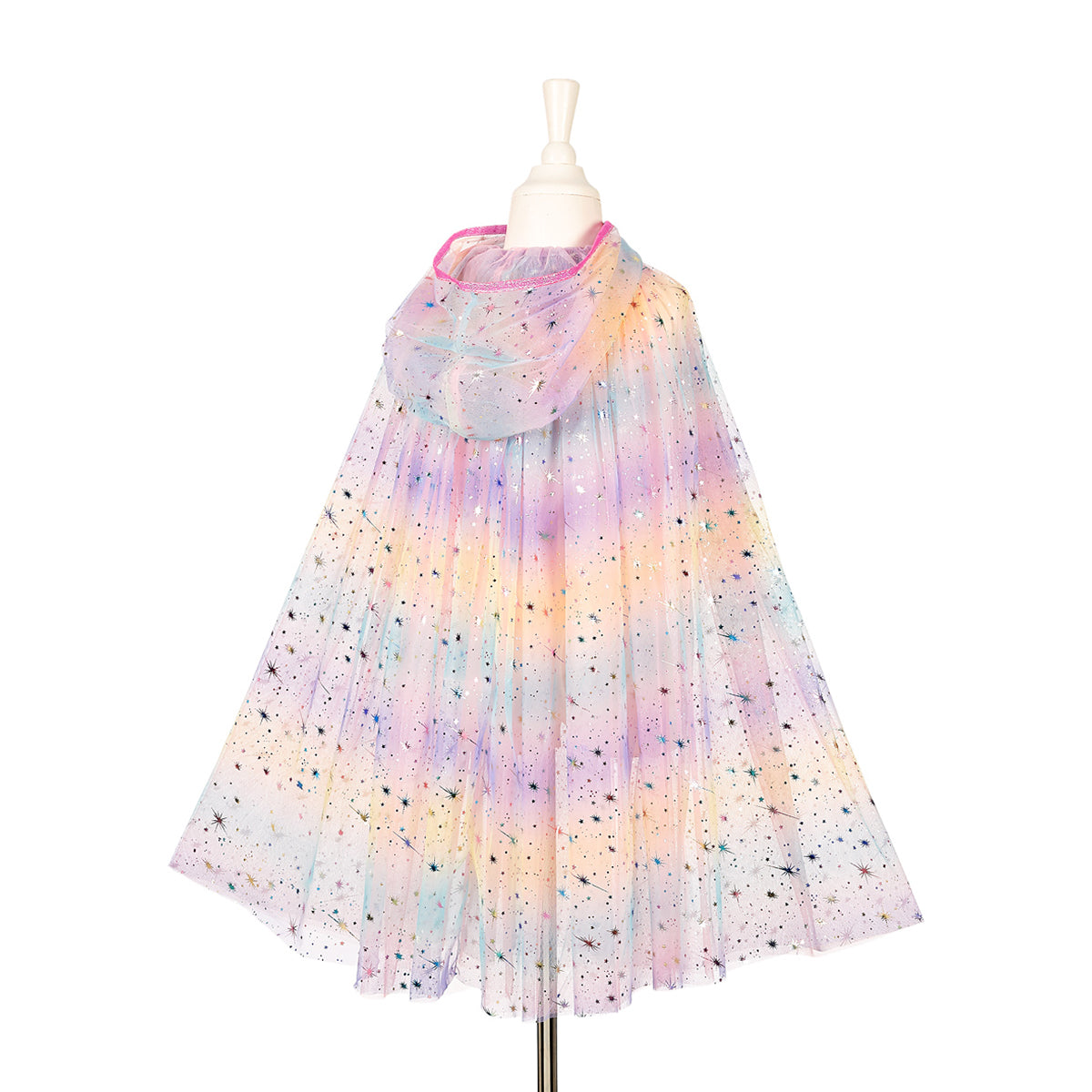 Creëer een magische sfeer met de verkleed cape Julyanne van het merk Souza! Gemaakt van pastelkleuren tule met zilveren glitters en sterren met kapje. Kan eenvoudig over kleding heen aangetrokken worden. VanZus