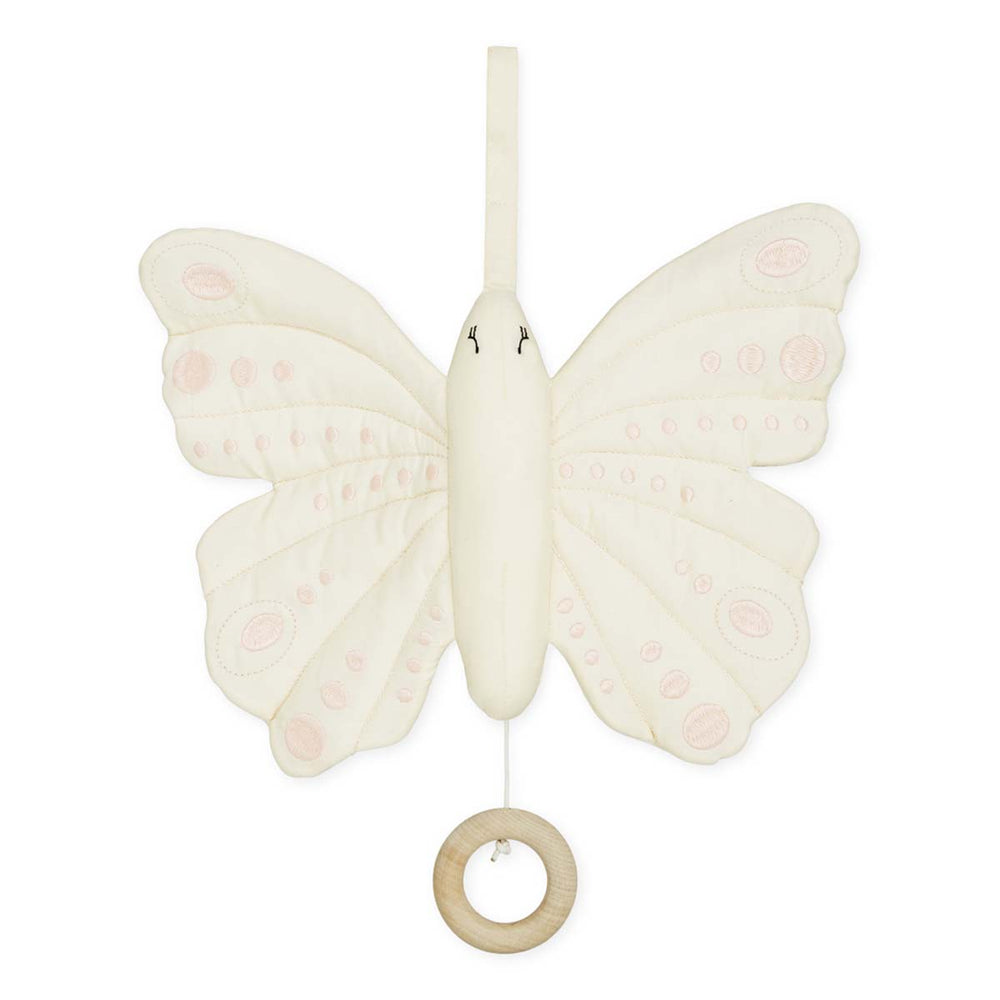 De vlinder muziekmobiel antique white van Cam Cam Copenhagen creëert rust. Bevestig boven het bedje of de box, met het bekende 'Lullaby' liedje, in tijdloos Scandinavisch design. In twee kleuren. VanZus