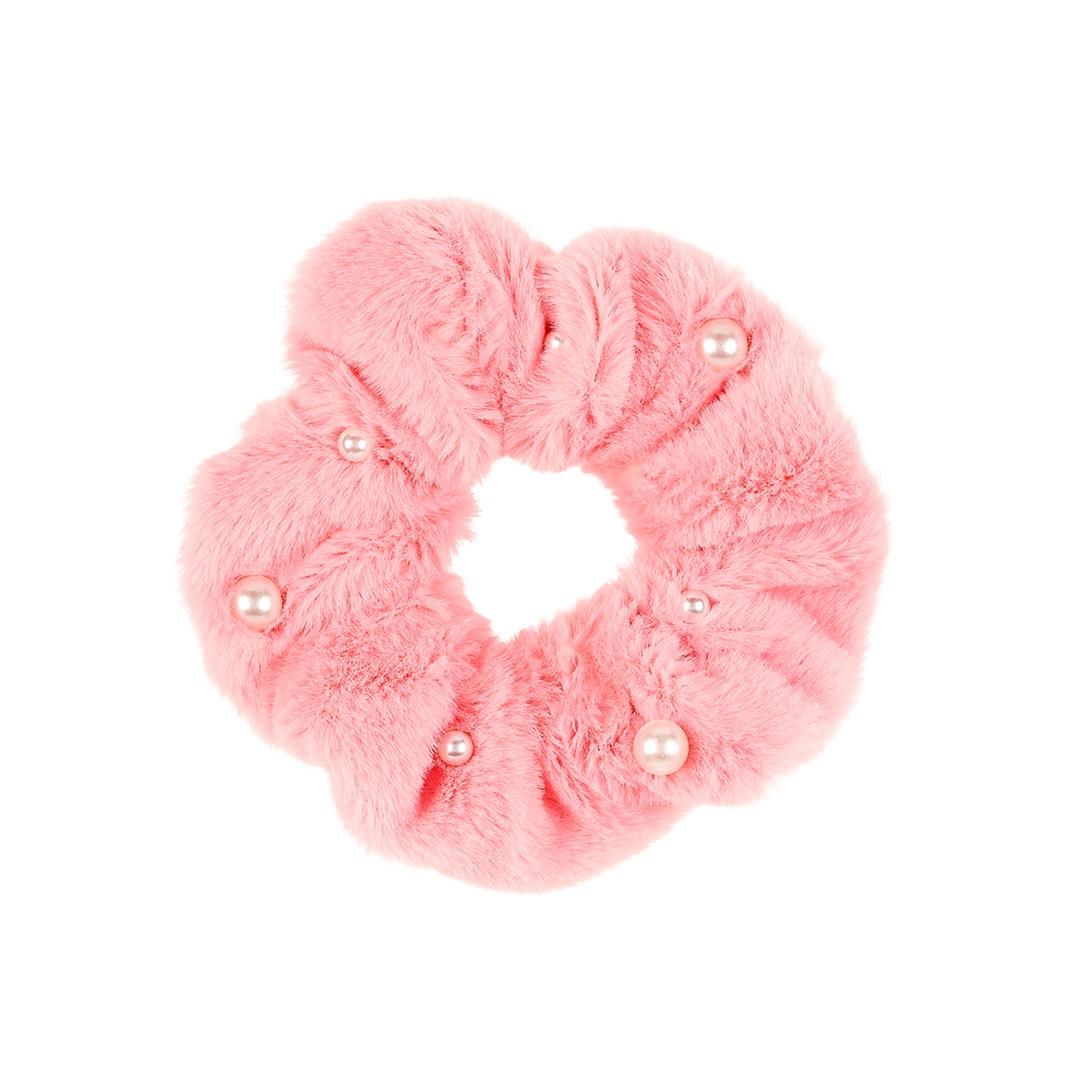 De Salome haarscrunchy is een superschattige fluffy elastiek van Souza! Functioneel en hip, in de kleur roze met parels. Een musthave haar accessoire voor hippe kindjes. VanZus