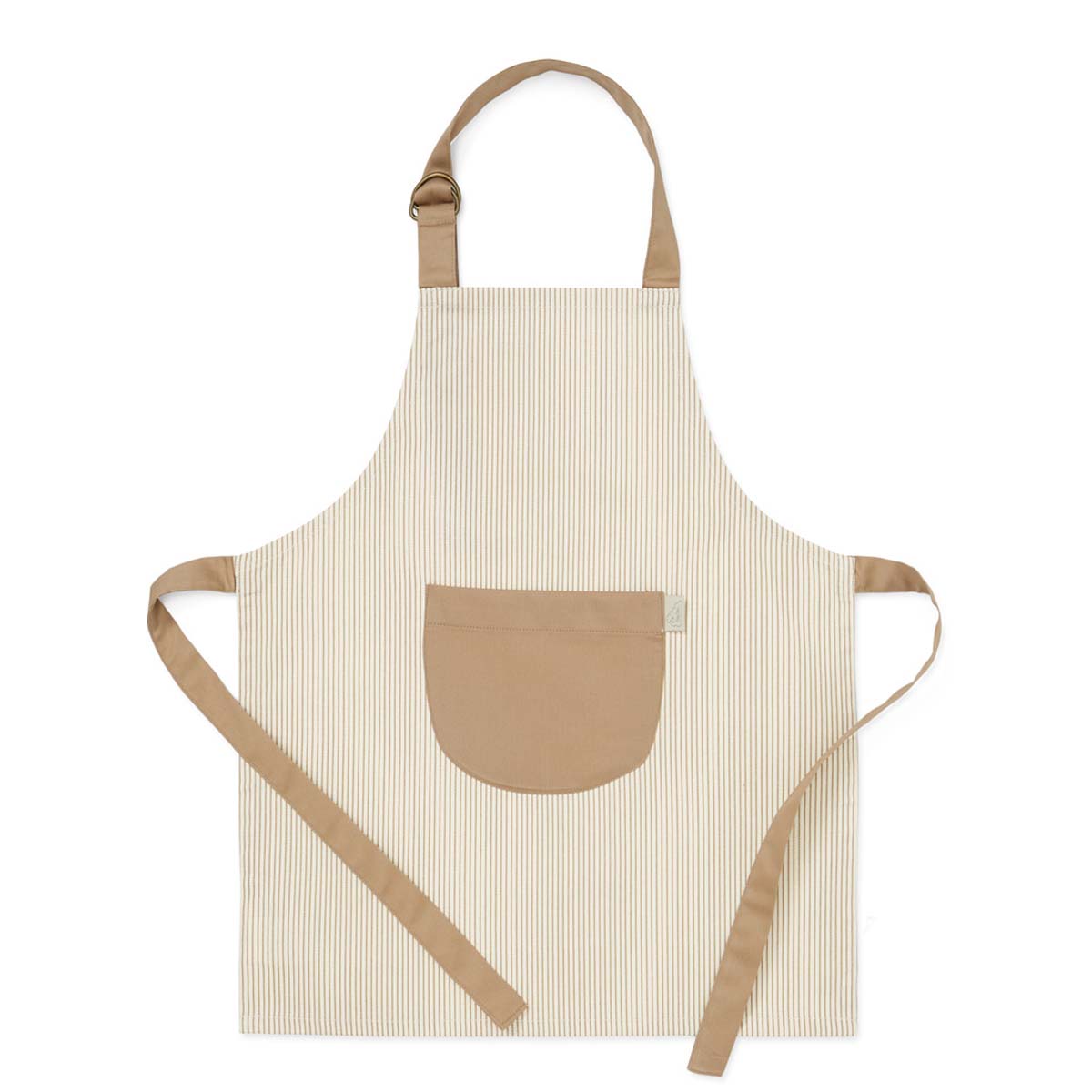 Leuke speelkeuken accessoires: het classic stripes schort in camel. Het kinderschort heeft een water- en vuilafstotende coating en verstelbare band. In verschillende kleuren en prints. Wassen 30 graden. VanZus