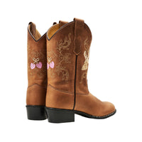 De Copenhagen Colors limited cowboylaarzen cognac dove cognac combineren stijl met stevigheid. Het bruine leer voelt soepel aan en vormt zich naar de voet. VanZus