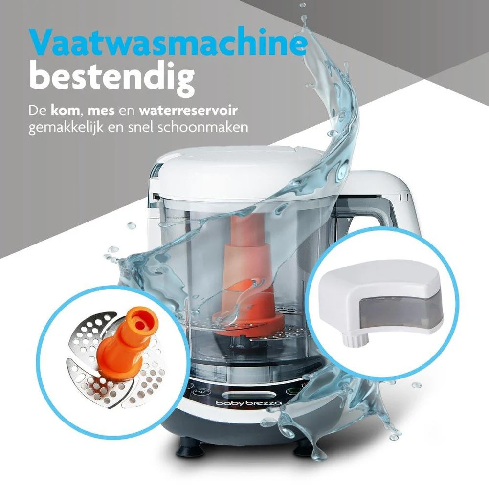 Maak het bereiden van gezonde, verse babyvoeding eenvoudig met de Baby Brezza food maker deluxe. Deze handige babyvoedingmaker stoomt en mixt in één stap, zonder dat je het eten hoeft over te scheppen zoals bij veel andere apparaten. Binnen slechts 10 minuten bereid je tot 900 ml voedzame maaltijden voor je kleintje. VanZus