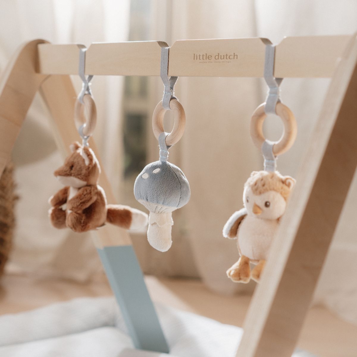 De Little Dutch babygym uit de forest friends-collectie is kleurrijk en prikkelt de nieuwsgierigheid van je baby met schattige bosvriendjes en diverse speelelementen. Ideaal als kraamcadeau! VanZus