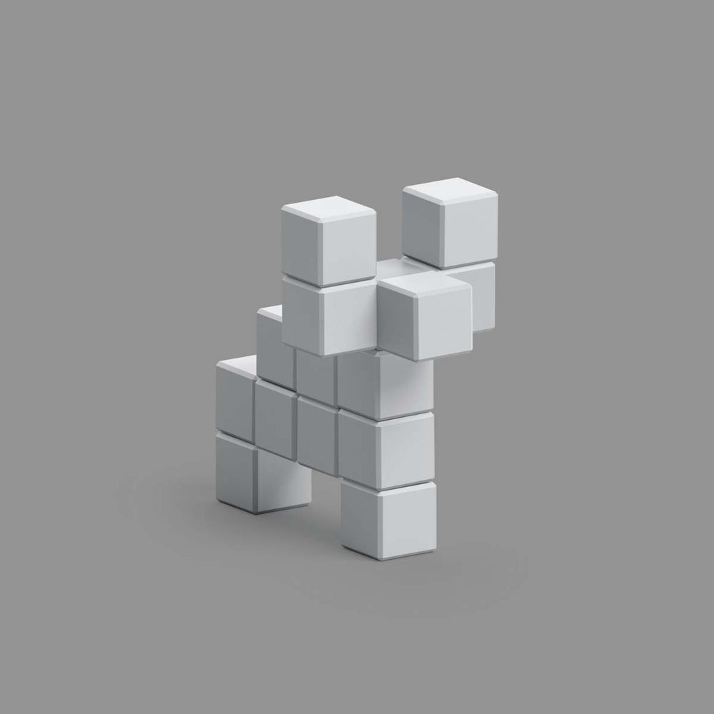 Met de PIXIO Cow Grey set kun je je creativiteit helemaal kwijt. Met deze magnetische blokken maak je de leukste 3D pixel kunstwerken. Met deze set maak je een grijze koe. VanZus.