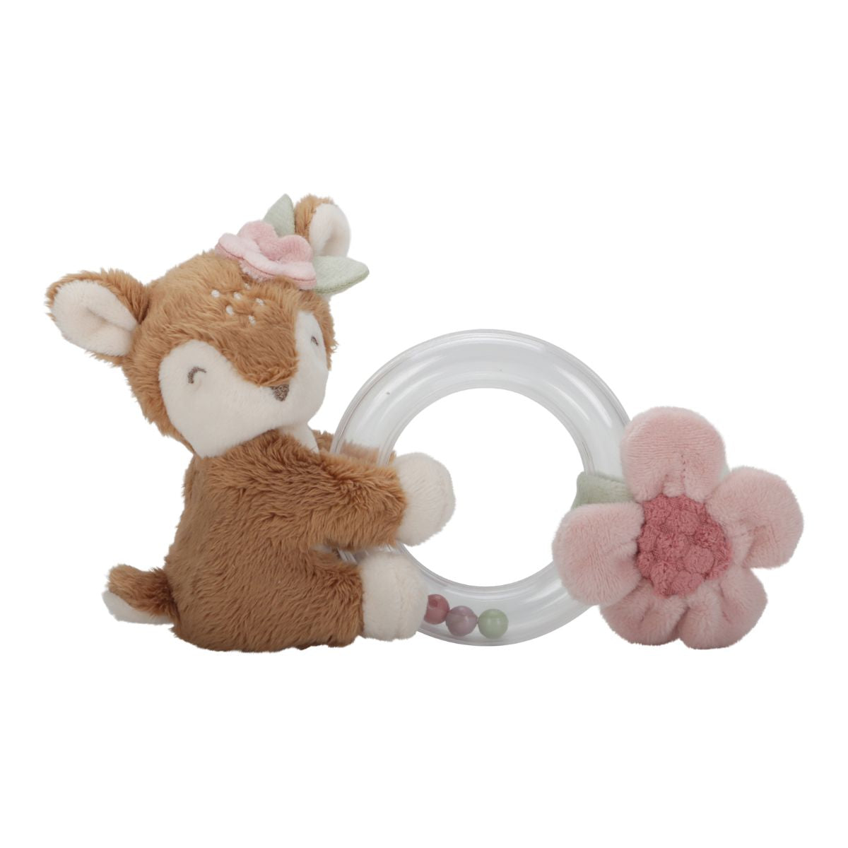 Spelen en ontdekken met de Little Dutch ringrammelaar hert uit het fairy garden-thema. Zacht rammelgeluid en veilige materialen stimuleren de zintuigen. Perfect cadeau voor baby's. VanZus