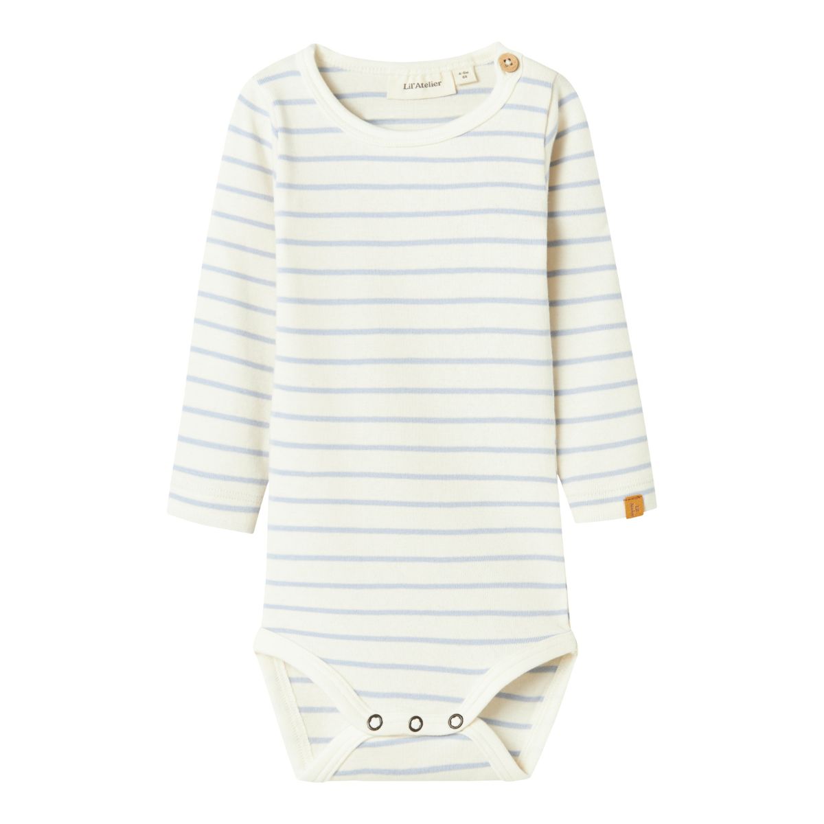 Wat een lief rompertje! Het Lil' Atelier geo anm lange mouwen rompertje in zen blue is perfect voor het samenstellen van een stijlvolle en comfortabele outfit voor jouw kleintje. VanZus