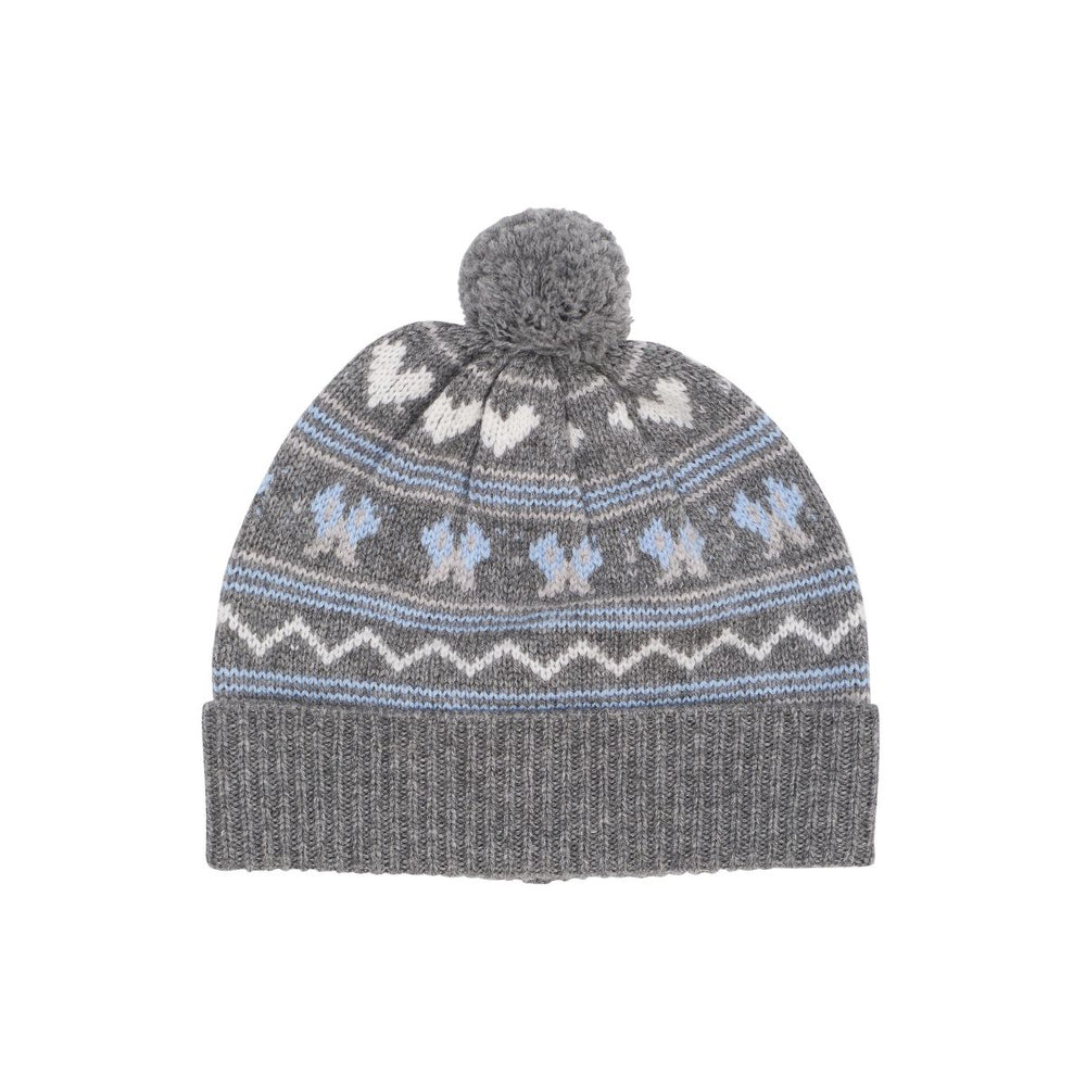De Copenhagen Colors cashmere beanie muts dark grey is een warme, stijlvolle muts voor koude dagen. De kleurencombinatie van grijs, blauw en wit geeft een frisse winterlook. De pompom bovenop maakt het ontwerp speels. VanZus