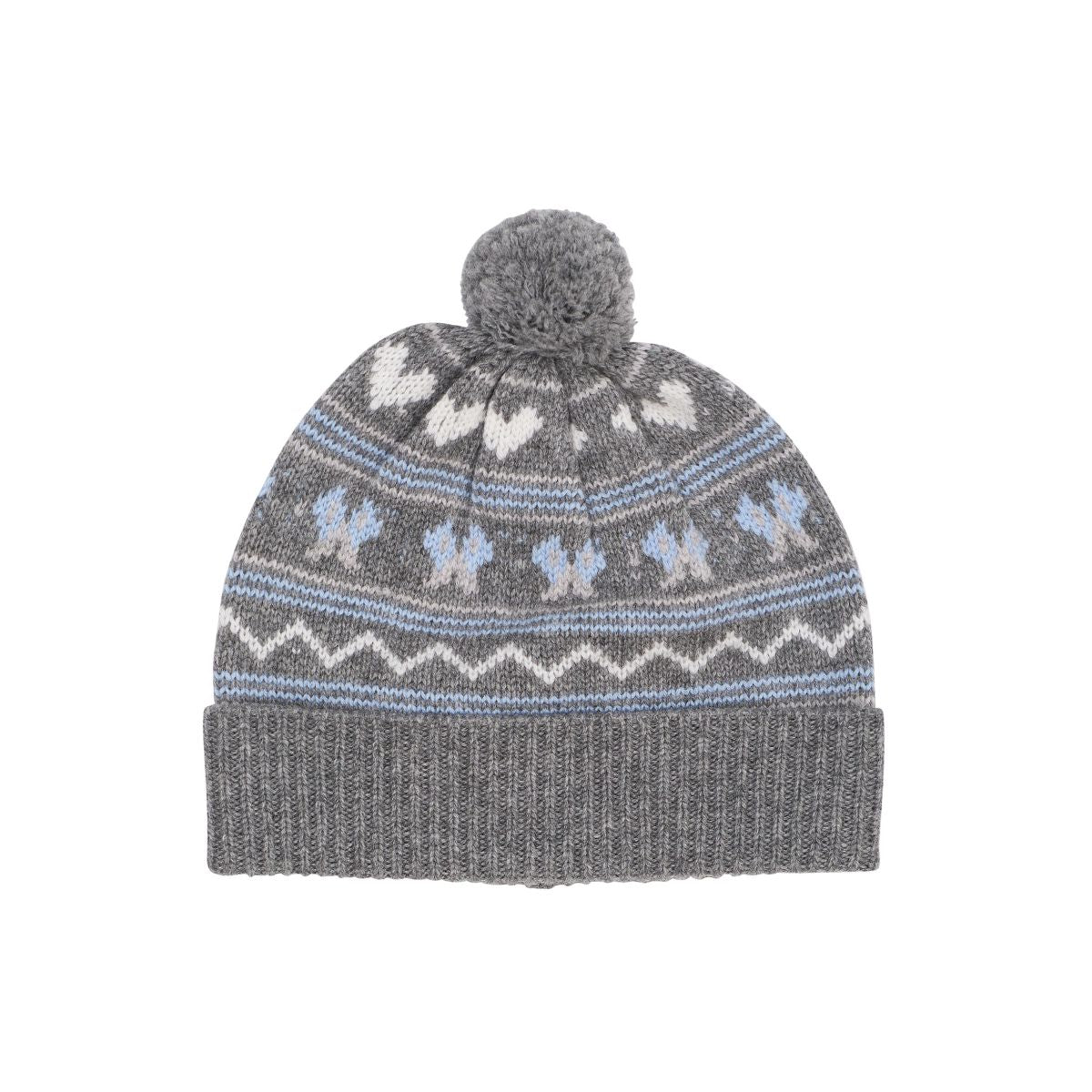 De Copenhagen Colors cashmere beanie muts dark grey is een warme, stijlvolle muts voor koude dagen. De kleurencombinatie van grijs, blauw en wit geeft een frisse winterlook. De pompom bovenop maakt het ontwerp speels. VanZus