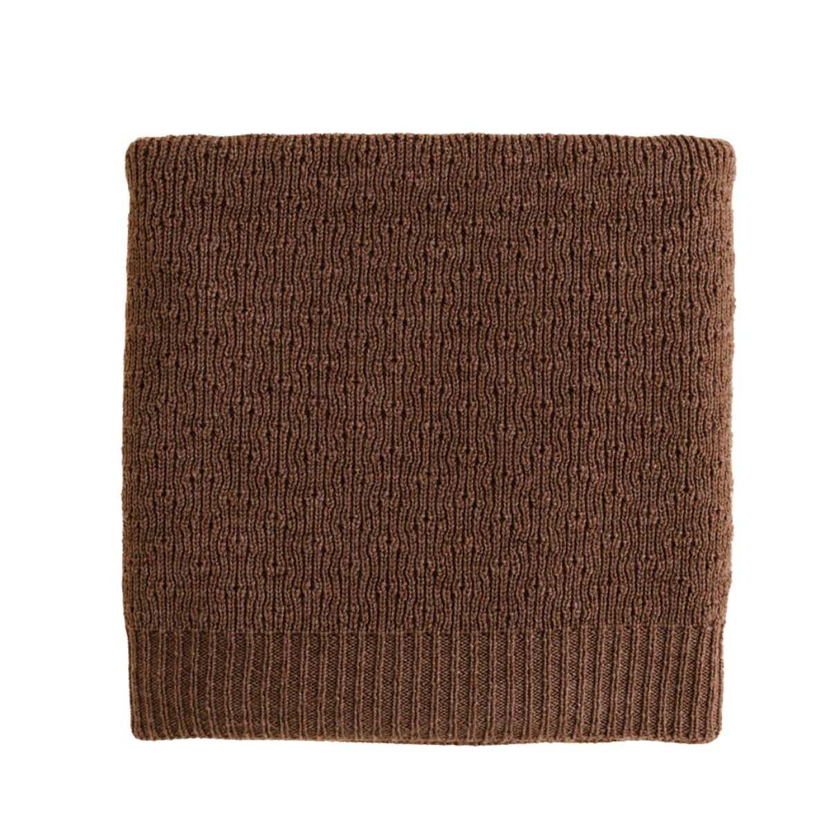 Deken dora van Hvid, in mocha, biedt warmte en comfort voor je baby met zacht merino lamswol. Ribgebreid, zacht en warm. Een stijlvolle deken. In diverse kleuren. VanZus