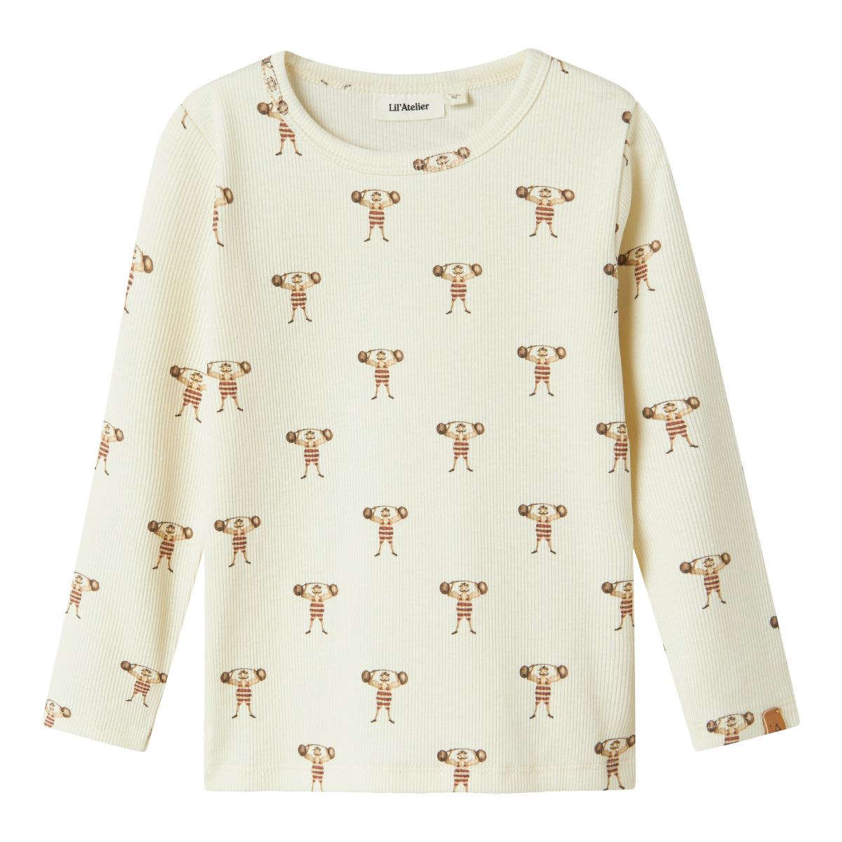 Het Lil' Atelier lavo enk slim shirt in de kleur turtledove strong man is een must-have voor de garderobe van je kind. VanZus