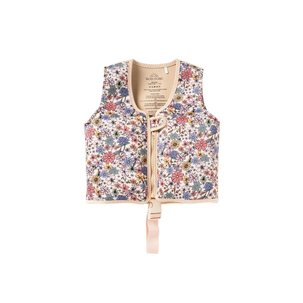 Het Salted Stories sparkly fleurs zwemvest biedt extra veiligheid bij het zwemmen. Het zwemvest heeft een print van gekleurde bloemen. De stevige rits en verstelbare band zorgen voor een goede pasvorm. VanZus