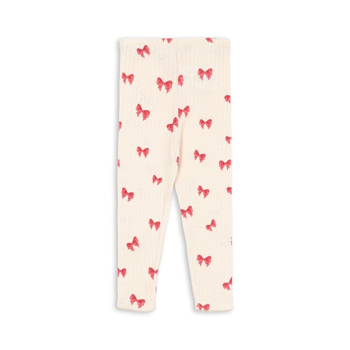 De Konges Slojd minnie broek rosia bow is een schattige en comfortabele broek voor je kleintje. Gemaakt van 100% biologisch katoen, is deze roze broek perfect voor de tere babyhuid. Met een print van roze strikjes en een schattig pointelle design, is deze broek een echte eyecatcher! VanZus