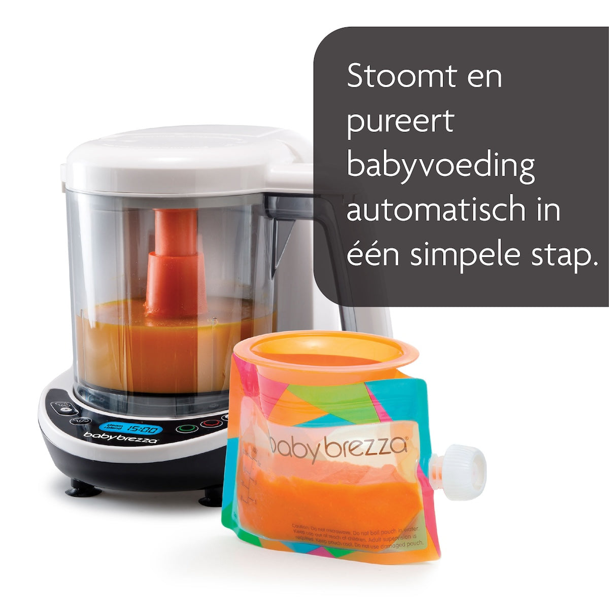 Maak het bereiden van gezonde, verse babyvoeding eenvoudig met de Baby Brezza food maker deluxe. Deze handige babyvoedingmaker stoomt en mixt in één stap, zonder dat je het eten hoeft over te scheppen zoals bij veel andere apparaten. Binnen slechts 10 minuten bereid je tot 900 ml voedzame maaltijden voor je kleintje. VanZus