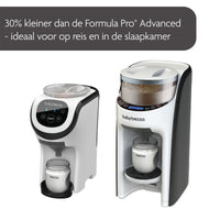 De nieuwe Baby Brezza formula pro mini flesvoedingmaker is een geweldig apparaat om razendsnel een warme fles voor je kleintje te maken.  Het apparaat mengt, verwarmt en doseert melkpoeder automatisch met slechts één druk op de knop tot de juiste dikte en op lichaamstemperatuur. VanZus