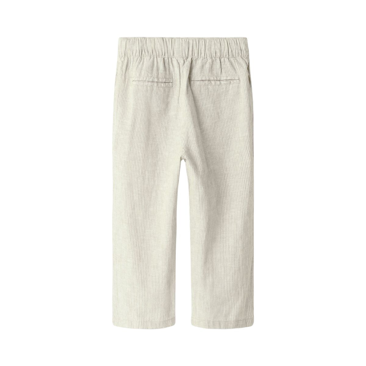 Lil' Atelier jesper broek in Irish cream, gemaakt van 55% linnen en 45% biologisch katoen. Regular fit met elastische taille en praktische zijzakken. Perfect voor elke gelegenheid. VanZus