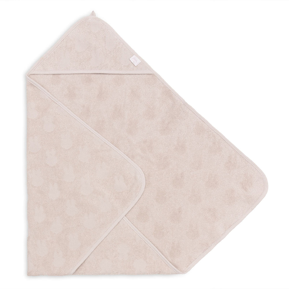De badcape Miffy jacquard nougat van Jollein met luxe zachte stof met Nijntje motief is het perfecte handdoekje voor jouw kindje. Houd je mini warm met de handdoek met capuchon (75x75 cm). VanZus