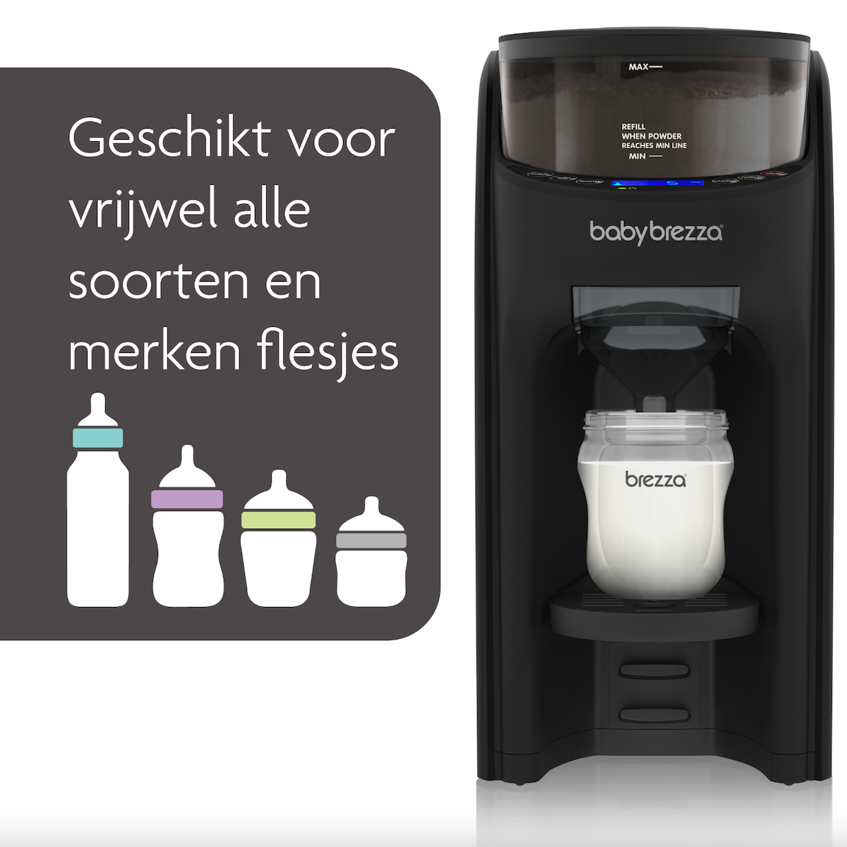 Je redder in nood heb je gevonden met de formula pro advanced flesvoedingmaker all black van Baby Brezza. Maak een flesje klaar op de juiste temperatuur met één druk op de knop! Het apparaat mengt, verwarmt en doseert melkpoeder automatisch met slechts één druk op de knop tot de juiste dikte en temperatuur. VanZus