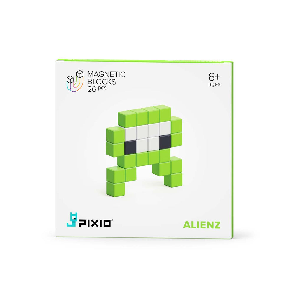 Met de PIXIO Mini Monsters Alienz kun jij je creativiteit helemaal kwijt. Deze set bestaat uit magnetische blokken waarmee je de leukste 3D pixel kunstwerken maakt. Met deze set uit de Story serie maak je een alien. VanZus