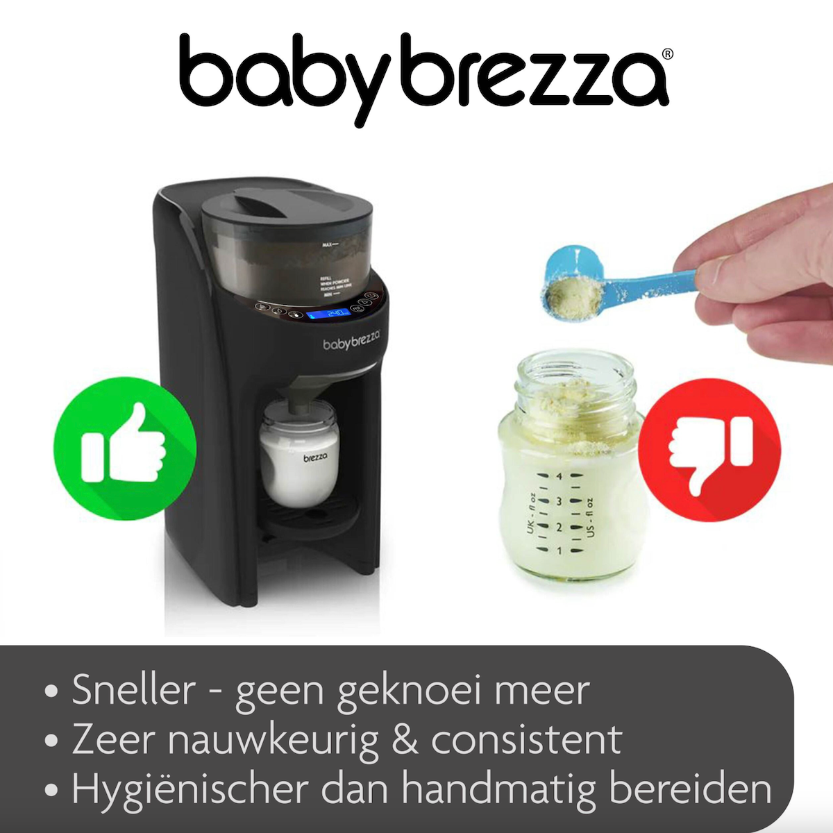 Je redder in nood heb je gevonden met de formula pro advanced flesvoedingmaker all black van Baby Brezza. Maak een flesje klaar op de juiste temperatuur met één druk op de knop! Het apparaat mengt, verwarmt en doseert melkpoeder automatisch met slechts één druk op de knop tot de juiste dikte en temperatuur. VanZus