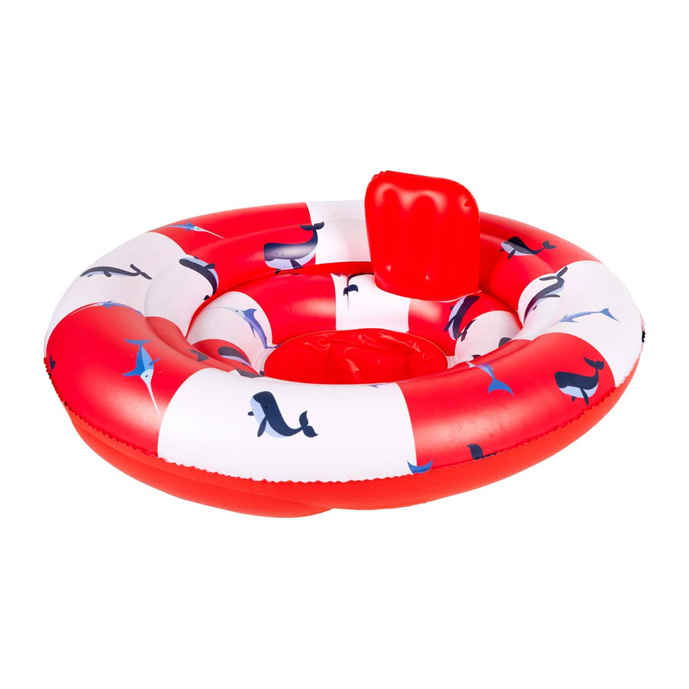 De Swim Essentials baby zwemband red white whale is het perfecte accessoire wanneer je samen met je kleintje gaat zwemmen. Dankzij deze babyfloat kan je kleintje ontspannen en veilig ronddobberen in het water. VanZus.