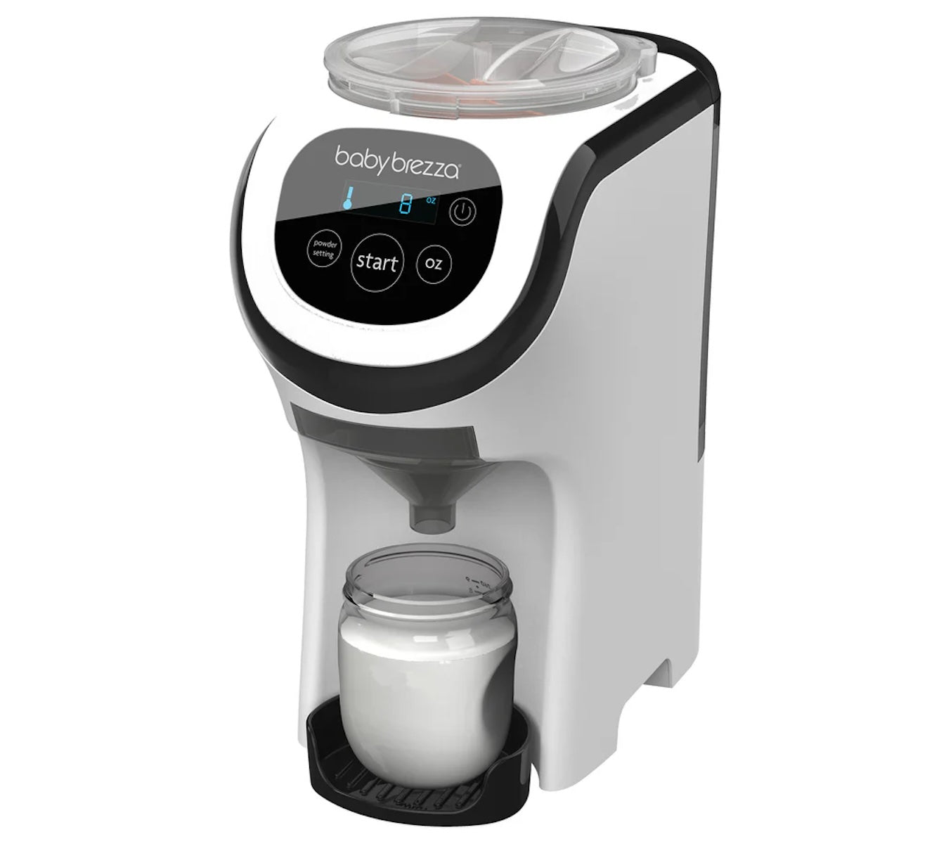 De nieuwe Baby Brezza formula pro mini flesvoedingmaker is een geweldig apparaat om razendsnel een warme fles voor je kleintje te maken.  Het apparaat mengt, verwarmt en doseert melkpoeder automatisch met slechts één druk op de knop tot de juiste dikte en op lichaamstemperatuur. VanZus