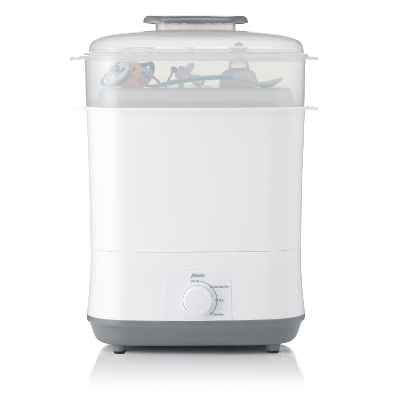 Flesjes, spenen en voedingsaccessoires voor baby’s en jonge kinderen en producten voor moeders, met Phillips Avent haal je topkwaliteit in huis. Dit is de Philips Avent elektrische sterilisator BF55. Deze ruime sterilisator steriliseert in 12 minuten 99,9% van de bacteriën.  