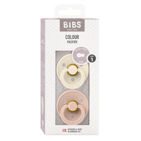 De originele BIBS fopspeen colour in 2-pack in de kleuren ivory/blush. 100% latex en voedselveilig materiaal, ronde speen, vrij van BPA en flalaten. In diverse kleuren. VanZus