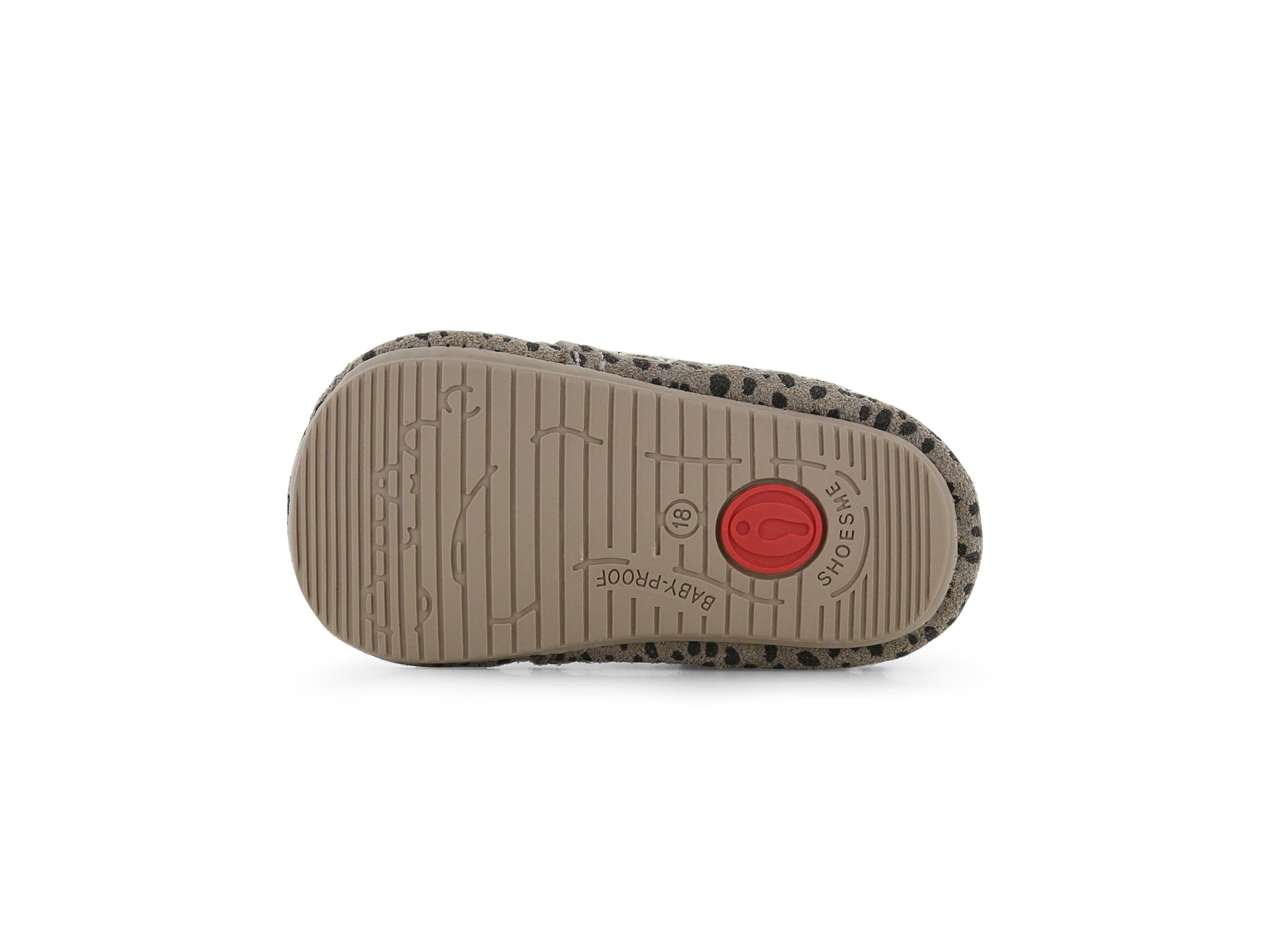 Stijlvol, comfortabel en veilig: de Shoesme baby-proof schoen met franjes in grey dots. Speciaal ontworpen voor kindjes die hun eerste stapjes zetten. Met veter en anti-slipzool. In verschillende kleuren en maten. VanZus