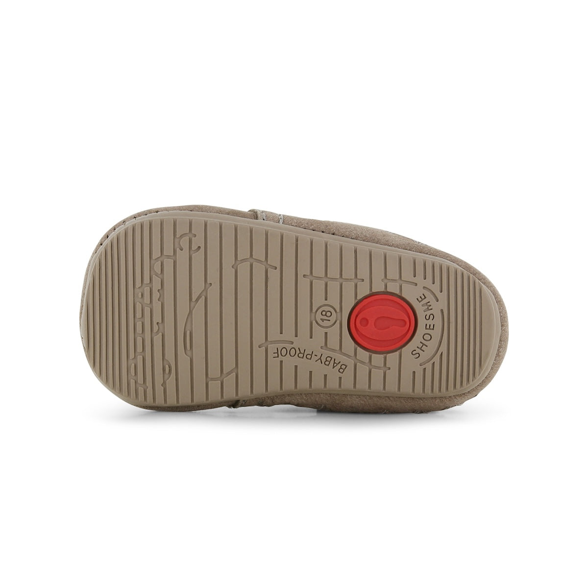 Stijlvol, comfortabel en veilig: de Shoesme baby-proof schoen met franjes in taupe. Speciaal ontworpen voor kindjes die hun eerste stapjes zetten. Met veter en anti-slipzool. In verschillende kleuren en maten. VanZus